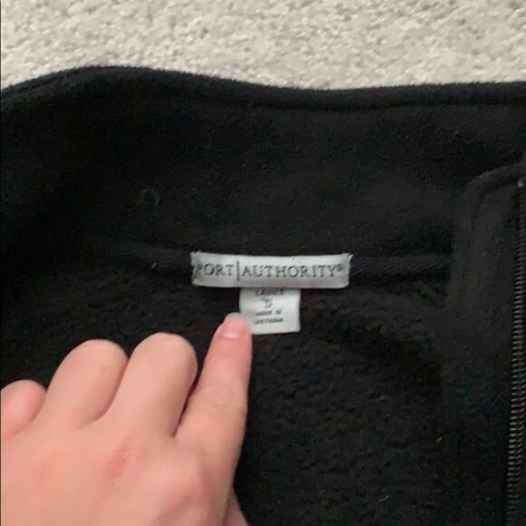Port Authority Black Fleece Zip Up Jacket Sz S - Picture 2 of 5